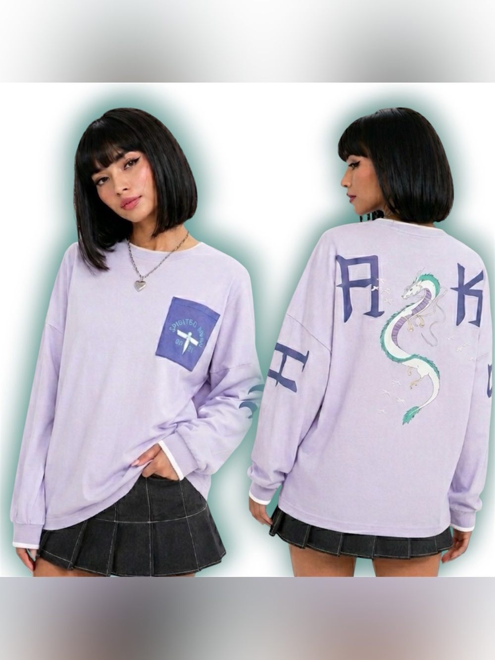 Studio Ghibli Spirited Away Haku Long Cotton Sleeved Jersey Shirt